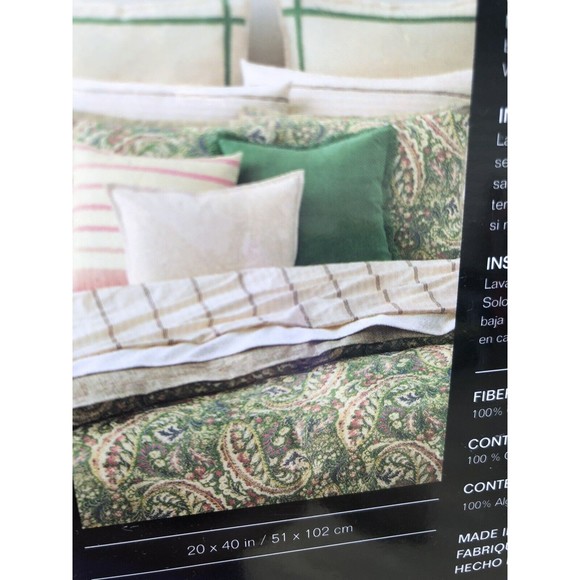 Ralph Lauren Allie KING Pillowcases PAIR Cream Flax Stripe Cotton NEW $150 - Picture 6 of 9